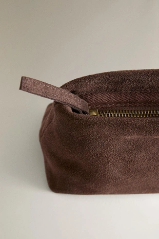 Маленькая кожаная косметичка с разделительной отделкой- Заказать в России