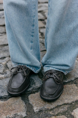 Кожаные топсайдеры на зубчатой подошве- Заказать в России