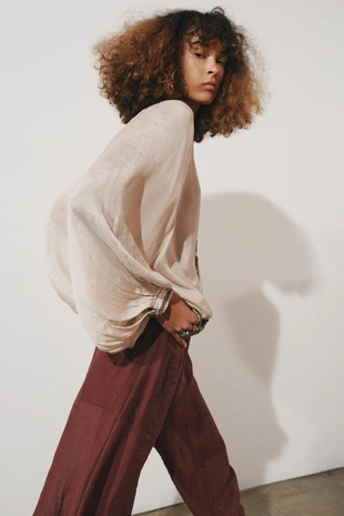 Блуза с поясом и бусинами — ZW COLLECTION- Заказать в России