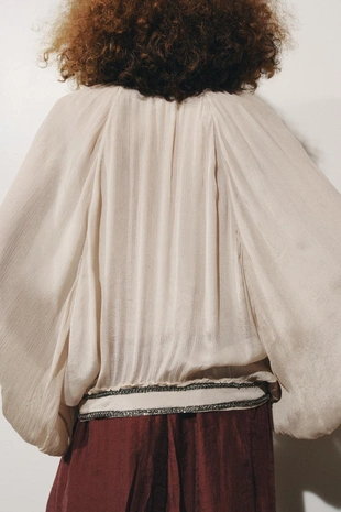 Блуза с поясом и бусинами — ZW COLLECTION- Заказать в России