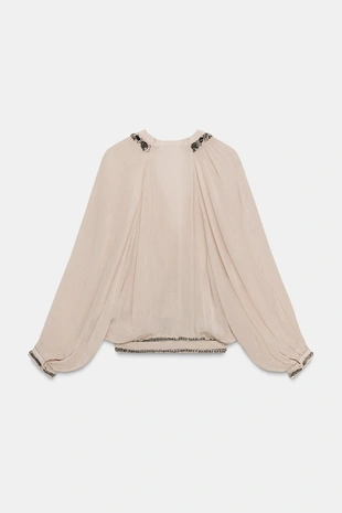 Блуза с поясом и бусинами — ZW COLLECTION- Заказать в России