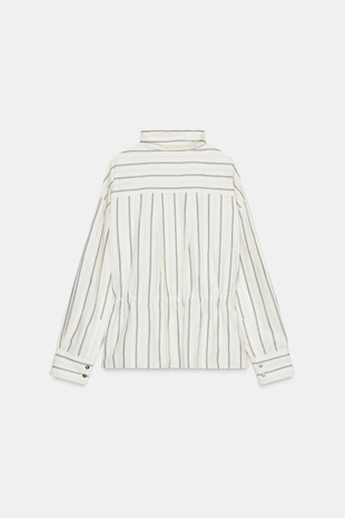 Рубашка в пижамном стиле в полоску с карманами- Заказать в России