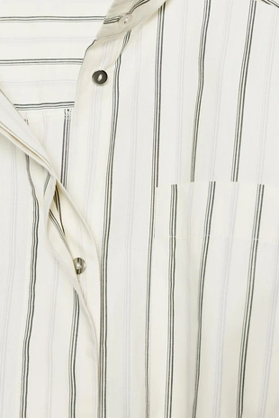 Рубашка в пижамном стиле в полоску с карманами- Заказать в России