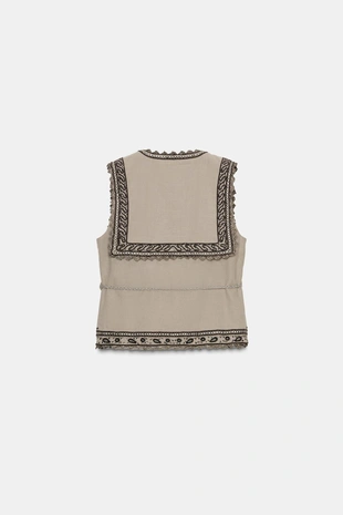 Жилет с вышивкой и поясом ZW COLLECTION- Заказать в России