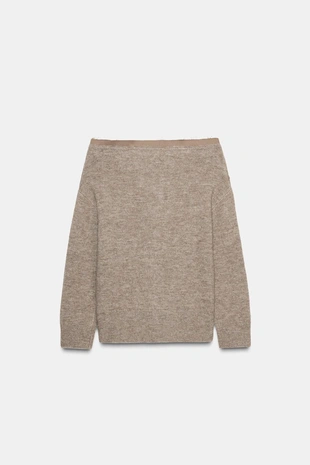 Вязаный кардиган с вырезом лодочкой- Заказать в России