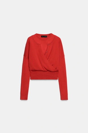 Джемпер-кардиган двухслойной вязки- Заказать в России