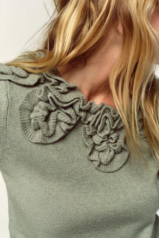 Трикотажный джемпер с цветами- Заказать в России