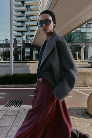 Юбка-накидка миди с поясом- Заказать в России