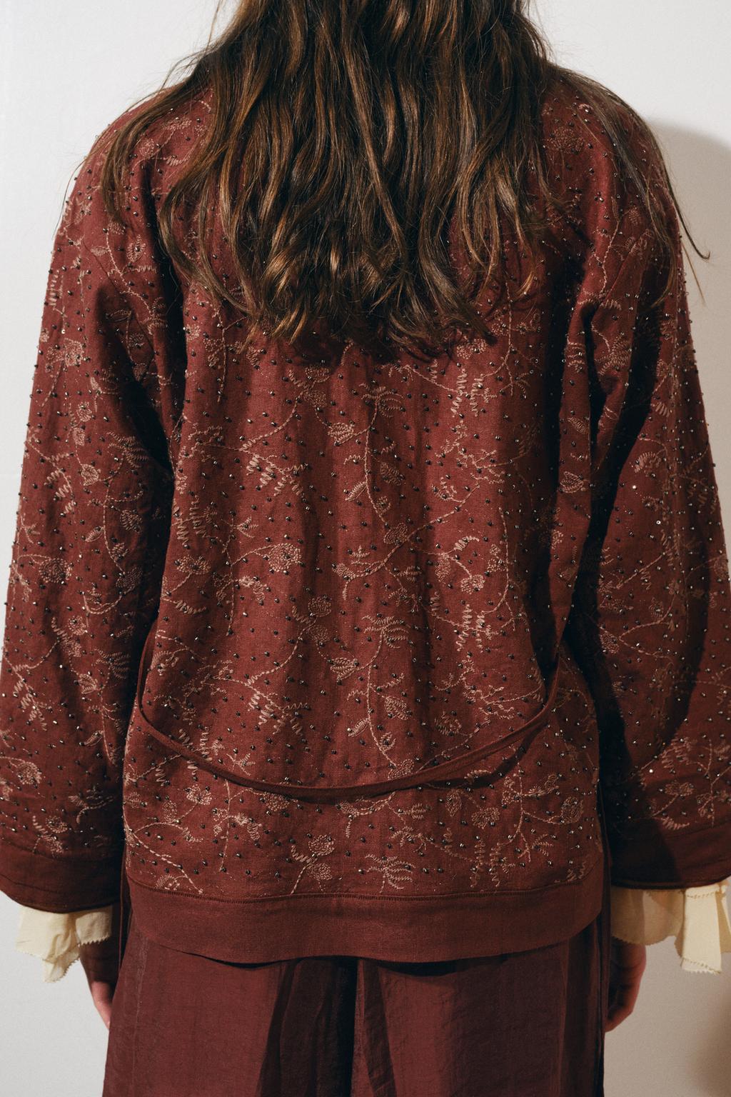 КИМОНО С ВЫШИВКОЙ ИЗ ЛЬНЯНОЙ ТКАНИ — ZW COLLECTION