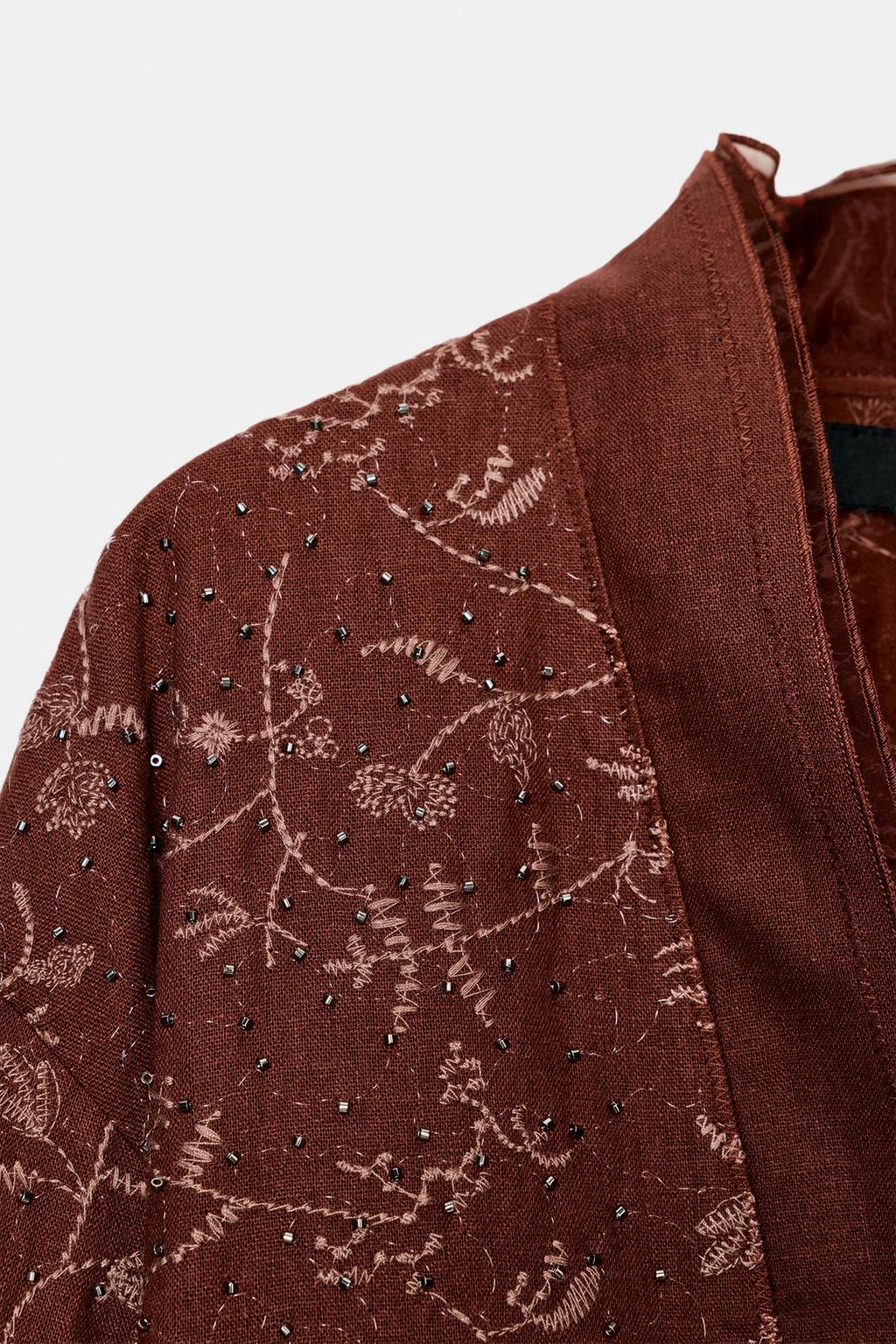 КИМОНО С ВЫШИВКОЙ ИЗ ЛЬНЯНОЙ ТКАНИ — ZW COLLECTION