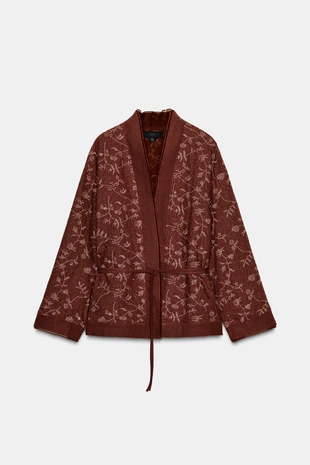 Кимоно с вышивкой из льняной ткани — ZW COLLECTION- Заказать в России