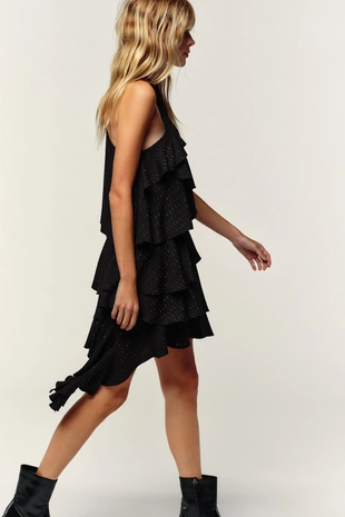 Платье-халтер с металлизированной нитью- Заказать в России