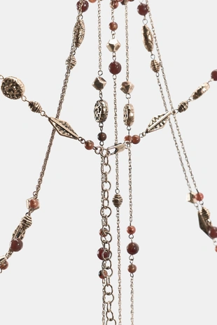 Металлическая боди-чейн с бусинами- Заказать в России