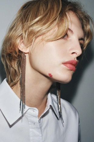 Серьги-каффы с каскадом цепочек- Заказать в России