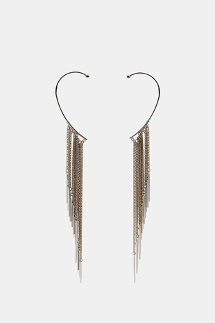 Серьги-каффы с каскадом цепочек- Заказать в России