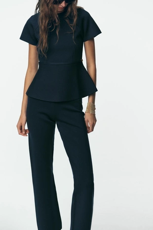 Купить Zara STRAIGHT KNIT TROUSERS
