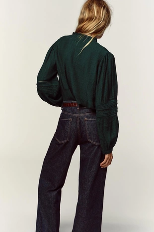 Рубашка в романтическом стиле с кружевом- Заказать в России