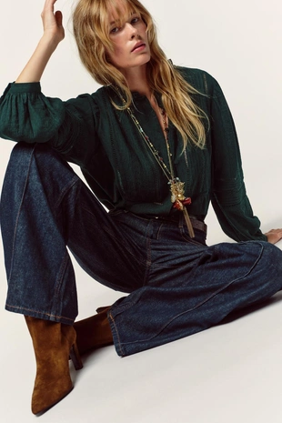 Рубашка в романтическом стиле с кружевом- Заказать в России