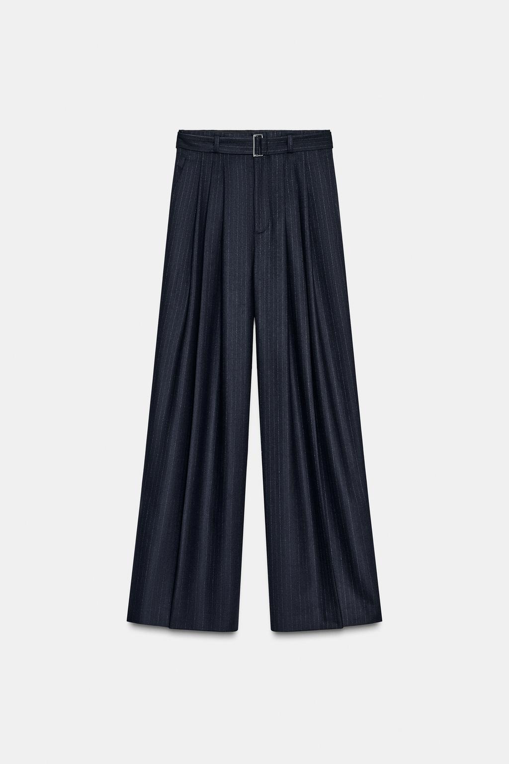 БРЮКИ В ПОЛОСКУ С РЕМНЕМ — ZW COLLECTION