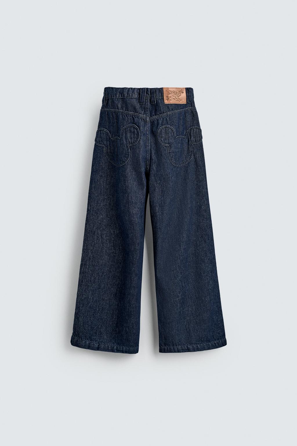ДЖИНСЫ WIDE FIT С НАШИВКОЙ С СИЛУЭТОМ МИККИ HARRY LAMBERT FOR ZARA X DISNEY