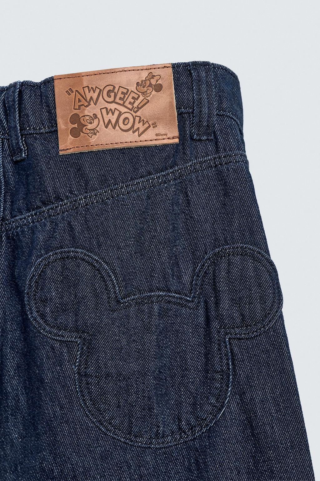ДЖИНСЫ WIDE FIT С НАШИВКОЙ С СИЛУЭТОМ МИККИ HARRY LAMBERT FOR ZARA X DISNEY