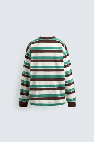Green stripe | 5048/729/390 - Zara 7-14 лет / майка в полоску с нашивкой HARRY LAMBERT FOR ZARA X DISNEY
