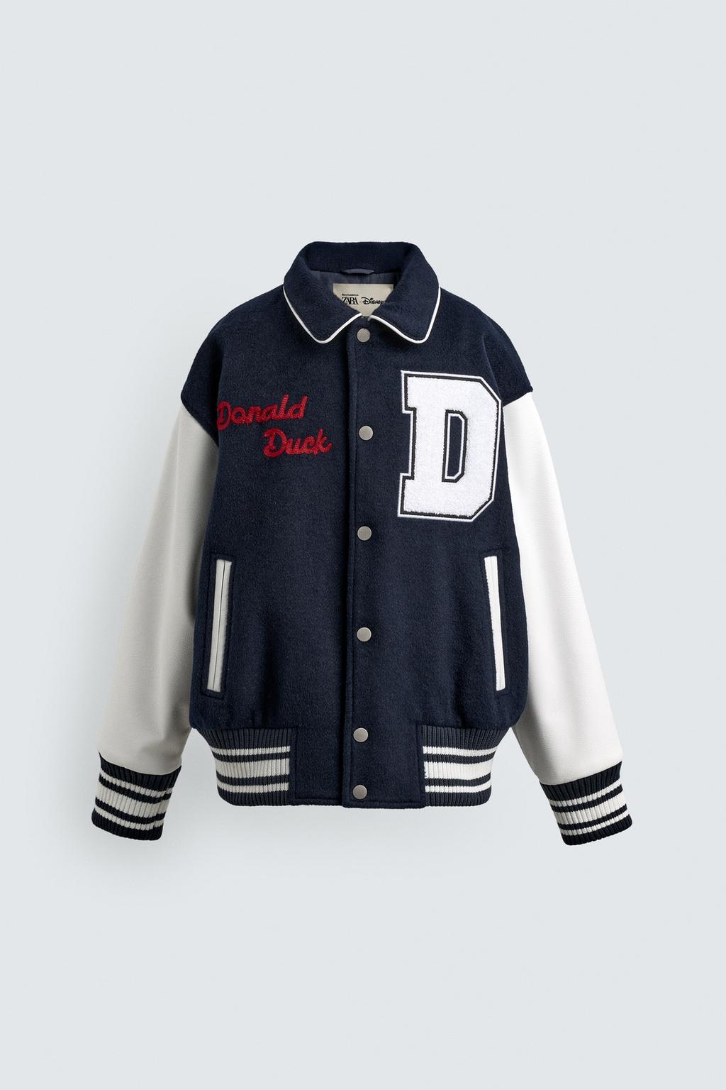 БОМБЕР VARSITY С ВЫШИВКОЙ DONALD DUCK HARRY LAMBERT FOR ZARA X DISNEY