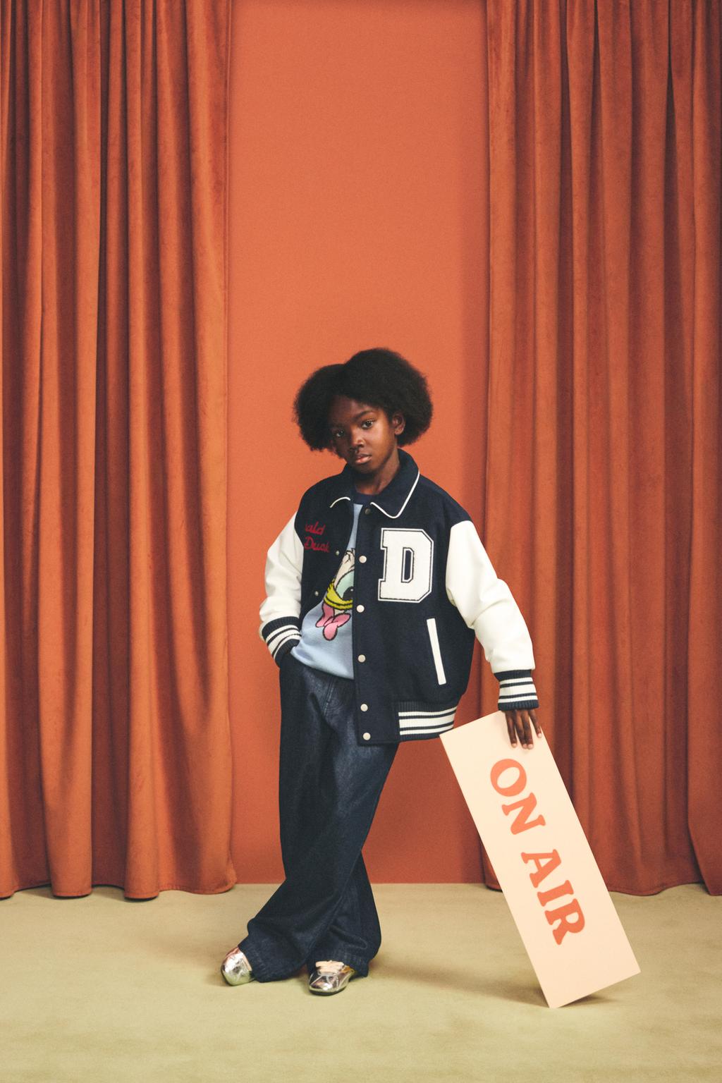 БОМБЕР VARSITY С ВЫШИВКОЙ DONALD DUCK HARRY LAMBERT FOR ZARA X DISNEY