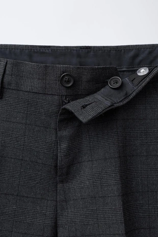 Blue / Grey | 1698/860/485 - Zara Комфортные костюмные брюки в клетку