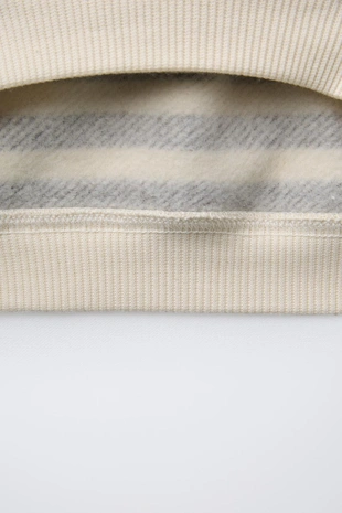 Толстовка в полоску с нашивкой «мордашка»- Заказать в России