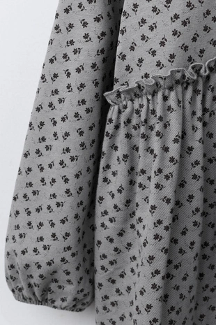 Steel | 5767/537/220 - Zara Комбинированное платье с цветочным принтом