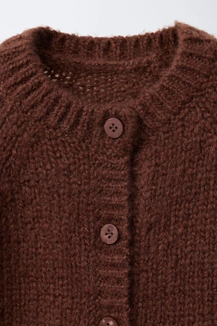 dark russet | 9598/506/749 - Zara Кардиган с вышитыми цветами