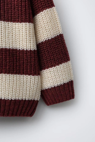 Вязаный джемпер в полоску с шерстью- Заказать в России