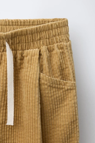 Ochre | 4745/266/703 - Zara Вельветовые брюки-кюлоты с кружевом