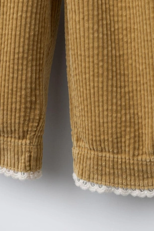 Вельветовые брюки-кюлоты с кружевом- Заказать в России