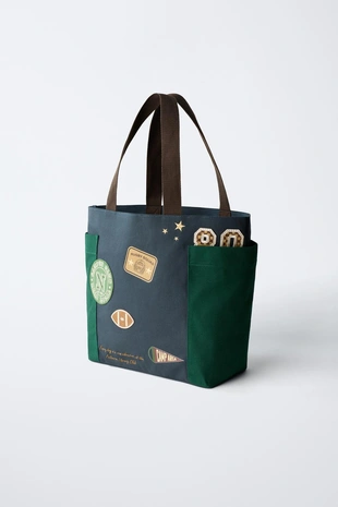 Сумка-шопер с заплатками- Заказать в России