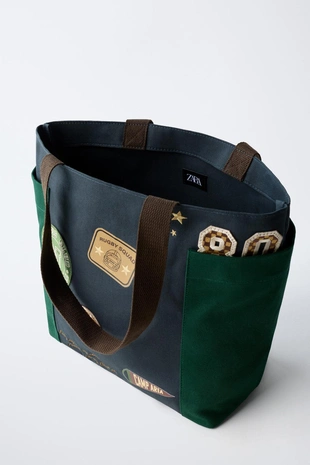 Сумка-шопер с заплатками- Заказать в России