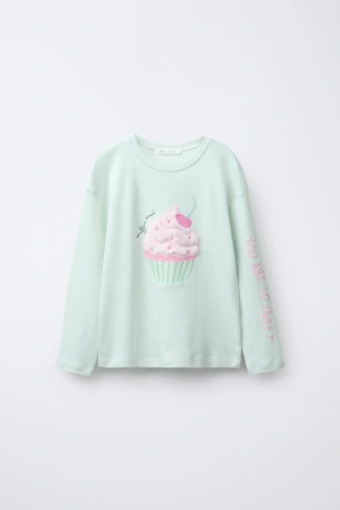 Купить Zara 6-14 лет/пижама с принтом «торт с мехом»