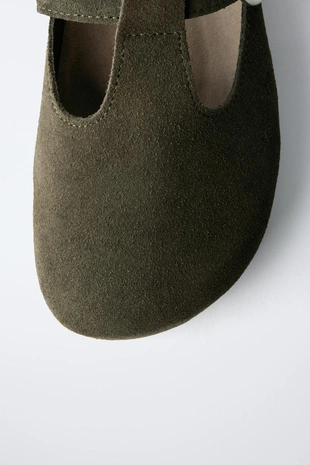 Замшевые сабо с т-образным ремешком- Заказать в России