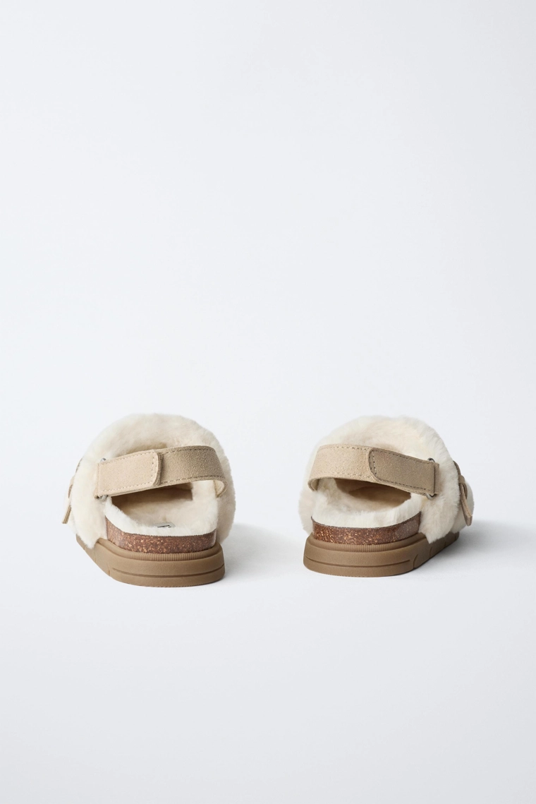 Сабо на меху из экокожи