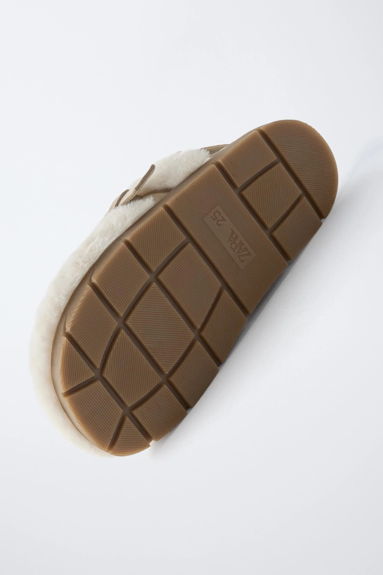 Сабо на меху из экокожи