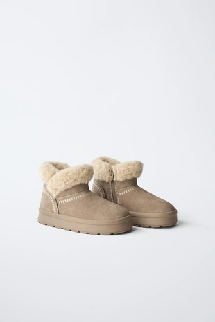 Купить Zara Зимние кожаные ботинки