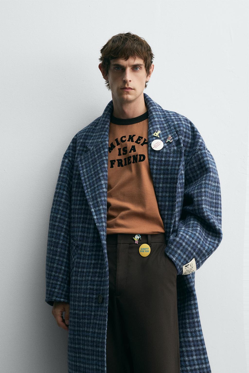ПАЛЬТО OVERSIZE В КЛЕТКУ HARRY LAMBERT FOR ZARA X DISNEY