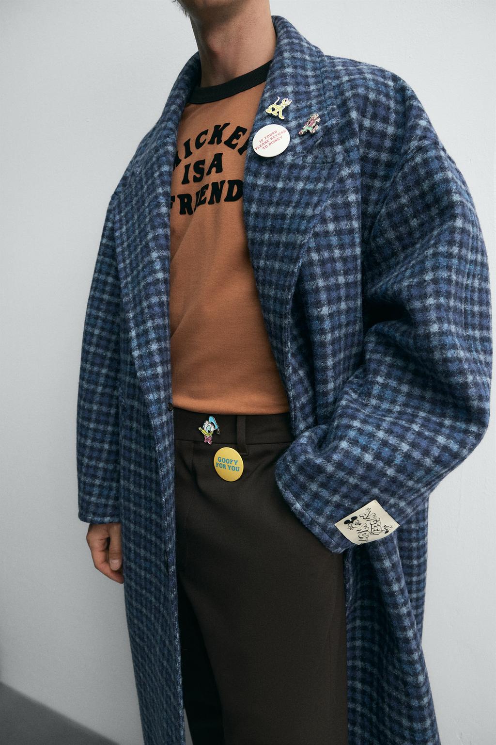 ПАЛЬТО OVERSIZE В КЛЕТКУ HARRY LAMBERT FOR ZARA X DISNEY