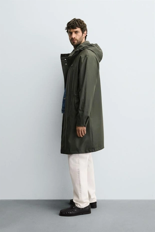 Прорезиненная парка с капюшоном- Заказать в России