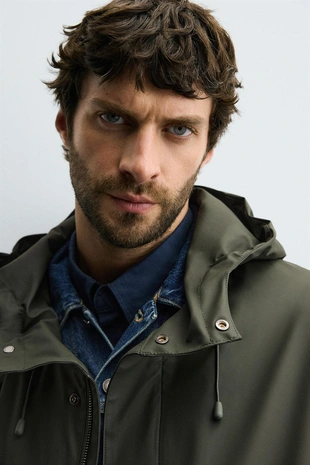 Прорезиненная парка с капюшоном- Заказать в России