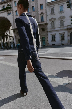 Приталенная джинсовая рубашка Z1975- Заказать в России