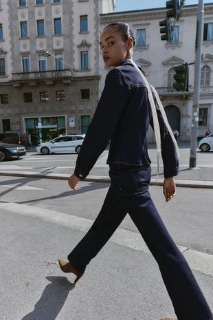 Приталенная джинсовая рубашка Z1975- Заказать в России