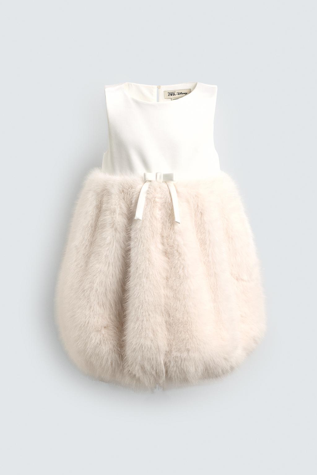 FAUX FUR EFFECT CONTRAST MINI DRESS HARRY LAMBERT FOR ZARA X DISNEY