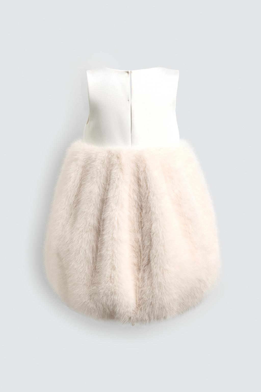 FAUX FUR EFFECT CONTRAST MINI DRESS HARRY LAMBERT FOR ZARA X DISNEY